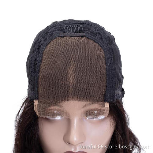 Tuneful Unprocessed Brazilian Human Hair  OEM Vendors 4*4 closure wig Virgin medium brown Swiss Lace front 100% Human Hair Wig